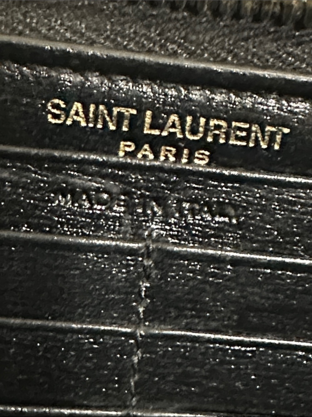 Yves Saint Laurent Black Leather Zip-Around Wallet with Gold YSL Emblem - Picture 11 of 12